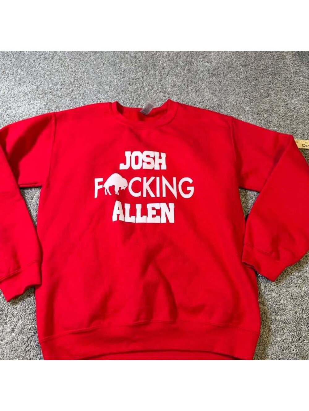 Gildan Red Buffalo Bills Josh F*cking Allen Sweatshirt Size Small